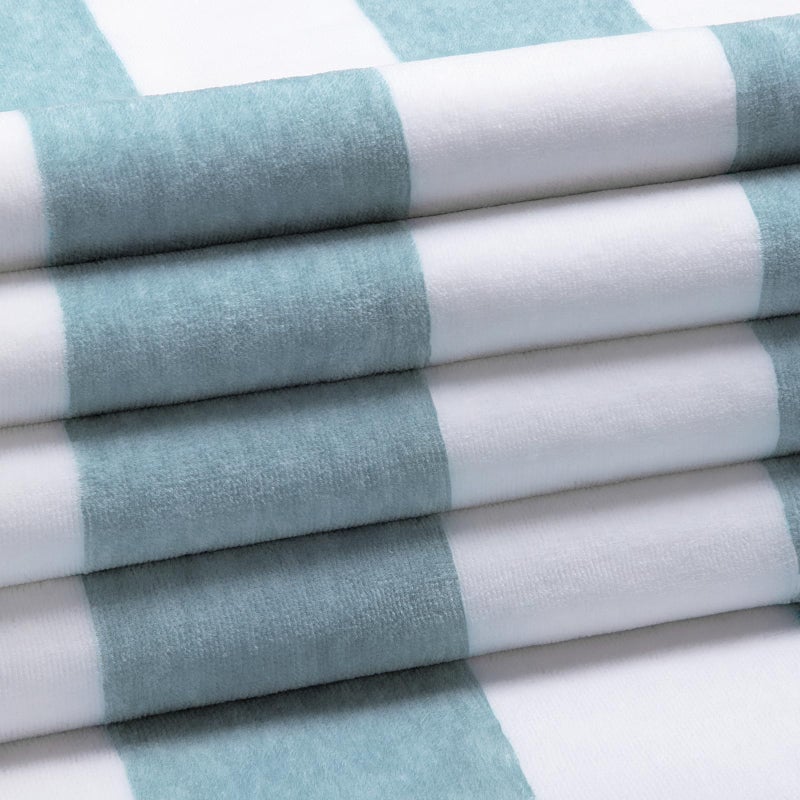 HENBAY Cotton Oversized Beach Towel - Large 70 x 35 Inch Pool Towel, Smoke Blue Striped Quick Dry Swimming Cabana Towel - Image 2